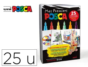 Coffret posca mes premiers marqueurs pointes pc1mc et pc3m coloris assortis 6 unites et 1 livret de 25 ateliers — Non classé