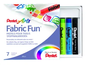 Pastel tissus pentel arts fabric fun corps rond         enrobage papier diam. 8mm     coloris assortis etui 7 — Non classé