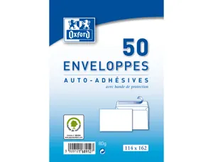 Oxford Enveloppes Velin, C6, blanc, sans fenêtre — Enveloppes