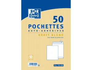 Pochettes oxford kraft auto adhesives avec bande de       protection 176x250mm 50       unites — Non classé