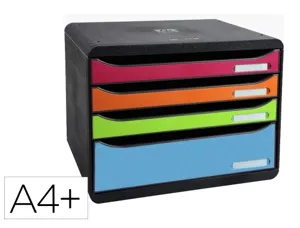 Module de classement exacompta big box 1928 a4+    recycle 4 tiroirs de coloris  assortis format a l italienne — Non classé