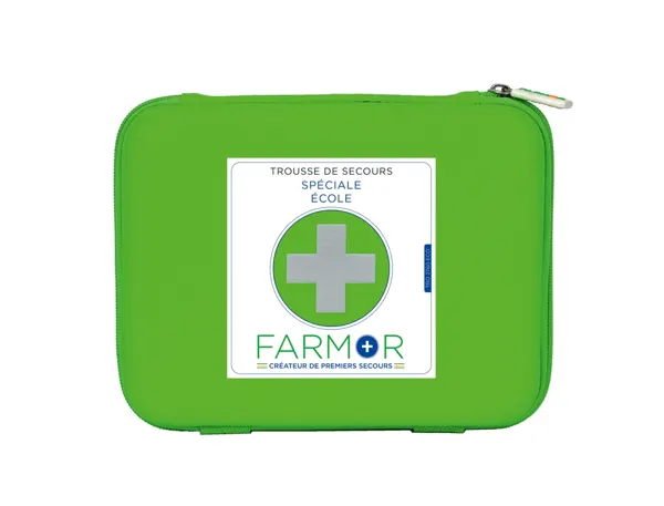 Trousse de secours farmor ecole grand modele multi poches de rangement fermeture zip coloris vert — Non classé