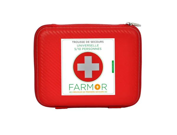 Trousse de secours farmor universelle 5 a 10 personnes  multi poches de rangement     coloris rouge — Non classé