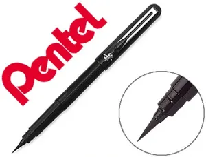 Feutre dessin pentel pocket brush pointe pinceau et recharge cartouche encre noire pigments sous pochette — Non classé