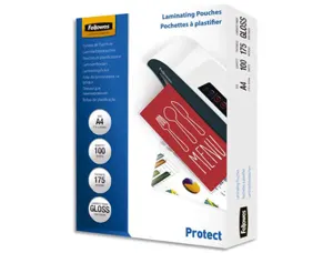 Pochette plastification fellowes à chaud polyester transparent résistant eau format a4 175 microns boîte 100 unités — Non…