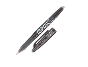 Roller pilot frixion ball écriture moyenne 0.7mm encre effaçable grip préhension rechargeable gomme sertie coloris noir —…
