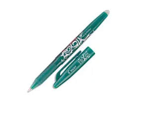 Roller pilot frixion ball écriture moyenne 0.7mm encre effaçable grip préhension rechargeable gomme sertie coloris vert —…