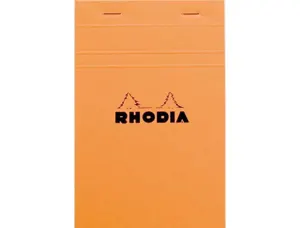 Bloc bureau rhodia a6+ papier vélin surfin couverture enduite enveloppante 110x170mm 80f détachables 80g 5x5mm orange — Non…