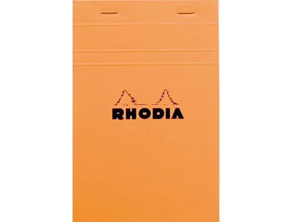Bloc bureau rhodia a6+ papier vélin surfin couverture enduite enveloppante 110x170mm 80f détachables 80g 5x5mm orange — Non…