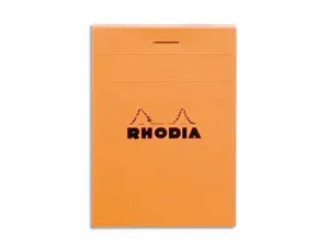 Bloc bureau rhodia a6 papier vélin surfin couverture enduite enveloppante 105x148mm 80f détachables 80g 5x5mm orange — Non…