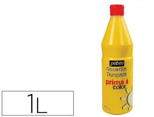 Gouache pébéo primacolor liquide inodore onctueuse application facile coloris jaune primaire flacon 1000ml — Non classé