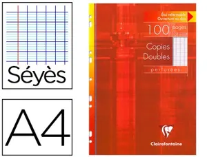 Copie double clairefontaine a4 210x297mm papier vélin velouté 100p 90g séyès perforées étui verni — Non classé