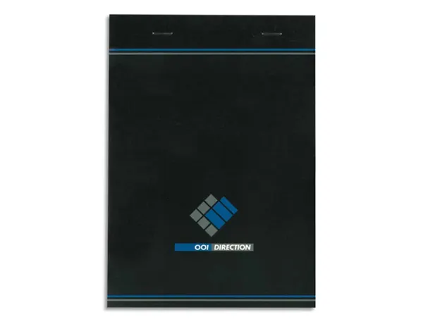 Bloc bureau conquerant sept direction agrafé en tête couverture noir verni 210x297mm 70g 5x5 200pages détachables — Non…