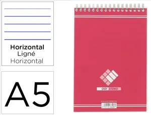 Bloc bureau conquerant sept a5 reliure intégrale 148x210mm 180pages 60g ligné coloris cerise — Non classé