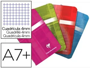 Carnet piqué clairefontaine papier vélin velouté couverture pelliculée lavable 7,5x12cm 48 pages 90g 4x4mm — Non classé