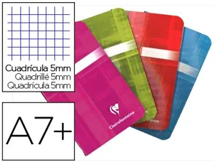 Carnet piqué clairefontaine papier vélin velouté couverture pelliculée lavable 9x14cm 96 pages 90g 5x5mm — Non classé
