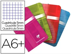 Carnet piqué clairefontaine papier vélin velouté couverture pelliculée lavable 11x17cm 96 pages 90g 5x5mm — Non classé