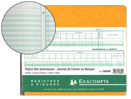 EXACOMPTA Piqûre "Journal de caisse ou banque", 270 x 320 mm — Registres & manifolds