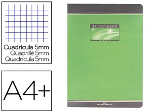Cahier broché conquérant sept couverture offset a4+ 24x32cm 192 pages 70g 5x5mm — Non classé