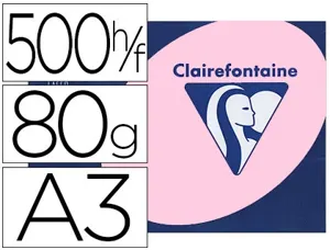 Papier couleur clairefontaine trophée multifonction a3 80g/m2 rose pastel paquet 500 feuilles — Non classé