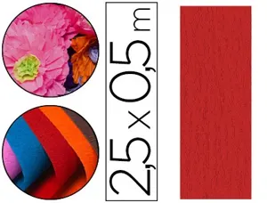 Papier crépon clairefontaine densité crêpage 60% 40g/m2 50cmx2.5m unicolore rouge pochette 10f — Non classé