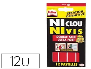 Pastille adhésive pattex ni clou ni vis double face supporte 2.75kg ultra fort étui 10 pastilles — Non classé