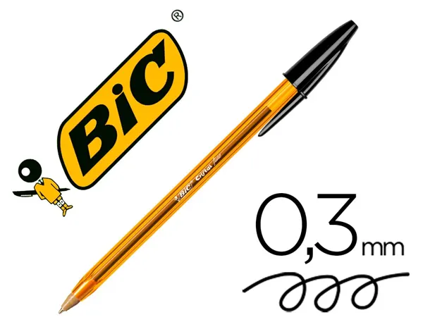 Stylo-bille bic cristal écriture fine 0.4mm encre classique bille indéformable capuchon couleur encre noir — Non classé