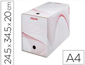 Boîte archives esselte standard carton ondulé recyclable a4 245x345mm dos 200mm assemblage manuel facil coloris blanc — Non…