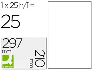 Étiquette adhésive q-connect transparente mate jet d'encre 210x297mm boîte 25 unités — Non classé