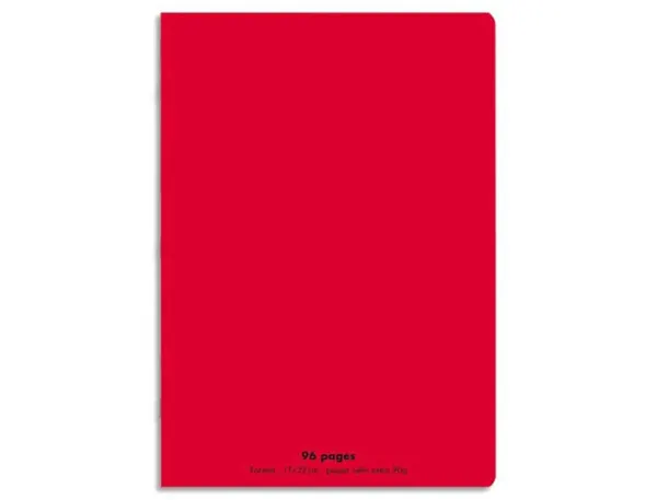 Cahier piqué conquérant classique couverture polypropylène rigide transparente a5+ 17x22cm 96 pages 90g séyès rouge — Non…