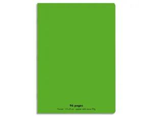 Cahier piqué conquérant classique couverture polypropylène rigide transparente a5+ 17x22cm 96 pages 90g séyès vert — Non…
