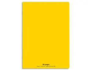 Cahier piqué conquérant classique couverture polypropylène rigide transparente a4 21x29,7cm 96 pages 90g séyès jaune — Non…