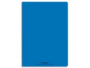 Cahier piqué conquérant classique couverture polypropylène rigide transparente a4+ 24x32cm 96 pages 90g séyès bleu — Non…