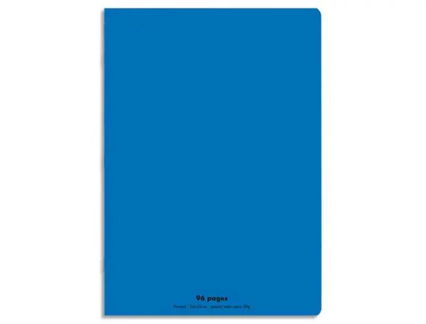 Cahier piqué conquérant classique couverture polypropylène rigide transparente a4+ 24x32cm 96 pages 90g séyès bleu — Non…