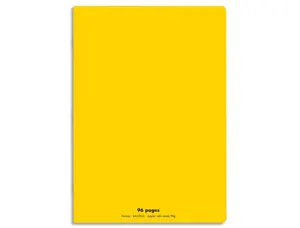 Cahier piqué conquérant classique couverture polypropylène rigide transparente a4+ 24x32cm 96 pages 90g séyès jaune — Non…