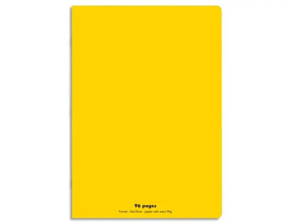 Cahier piqué conquérant classique couverture polypropylène rigide transparente a4+ 24x32cm 96 pages 90g séyès jaune — Non…