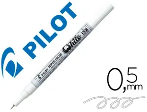 Marqueur pilot feutre permanent encre métallique pointe non biseautée extra fine polyacétate 0.5mm blanc — Non classé