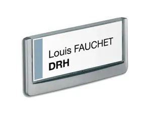 Plaque pictogramme durable personnalisable titre cadre profilé graphite plaque protection transparente 149x52.5mm — Non…