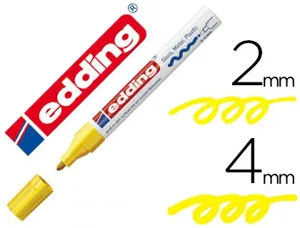 Marqueur edding permanent peinture e750 pointe moyenne 2/4mm encre laquée opaque tous supports résistant chaleur jaune —…