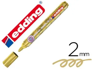 Marqueur edding active paint pointe moyenne ogive encre pigmentée opaque laquée système valve couleur or — Non classé