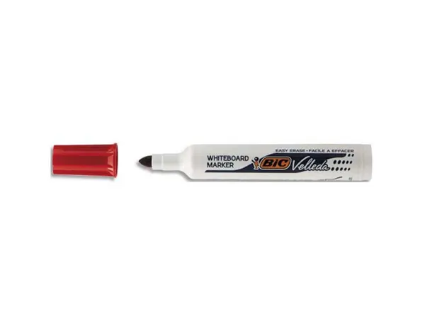 Marqueur bic velleda 1711 effaçable pointe ogive tracé 2mm corps plastique encre cétone rouge — Non classé