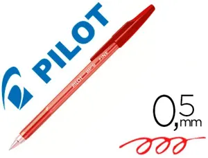 Stylo-bille pilot bp-s écriture moyenne 0.5mm encre douce pointe indéformable rechargeable corps translucide rouge — Non…