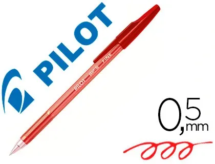 Stylo-bille pilot bp-s écriture moyenne 0.5mm encre douce pointe indéformable rechargeable corps translucide rouge — Non…