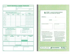 Cahier autocopiant exacompta enregistrement temps travail a4 210x297mm 50 duplis — Non classé