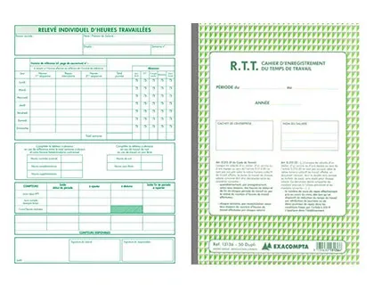 Cahier autocopiant exacompta enregistrement temps travail a4 210x297mm 50 duplis — Non classé