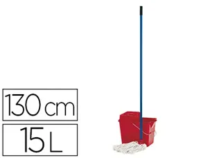 Ensemble balai espagnol complet seau 15l polypropylène essoreuse frange manche métallique — Non classé