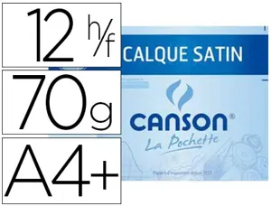 Papier calque canson crayon encre dessin industriel 70/75g a4+ 320x240mm pochette 12f — Non classé