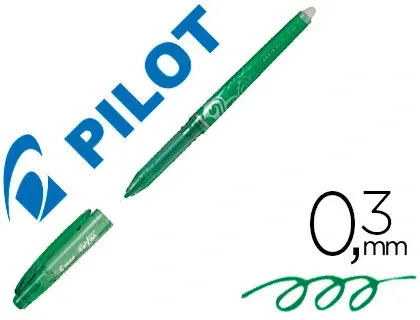 Roller pilot frixion point pointe aiguille 0.3mm encre effaçable grip préhension rechargeable gomme sertie vert — Non classé