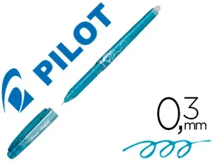 Roller pilot frixion point pointe aiguille 0.3mm encre effaçable grip préhension rechargeable gomme sertie turquoise — Non…
