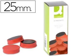 Aimant q-connect diamètre 25mm affichage signalisation toutes surfaces métalliques coloris rouge boîte 10 unités — Non classé